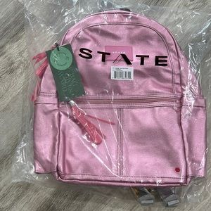 BNWT metallic pink state backpack Kane kids size